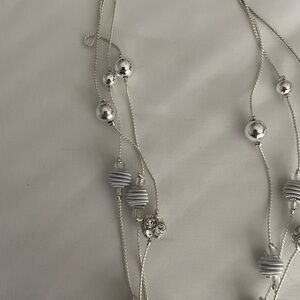 Elegant Silver Beaded Necklace